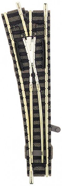 Left hand standard point for manual operation, with current-conducting frog. Length 111 mm<br /><a href='images/pictures/Fleischmann/Fleischmann-9178.jpg' target='_blank'>Full size image</a>
